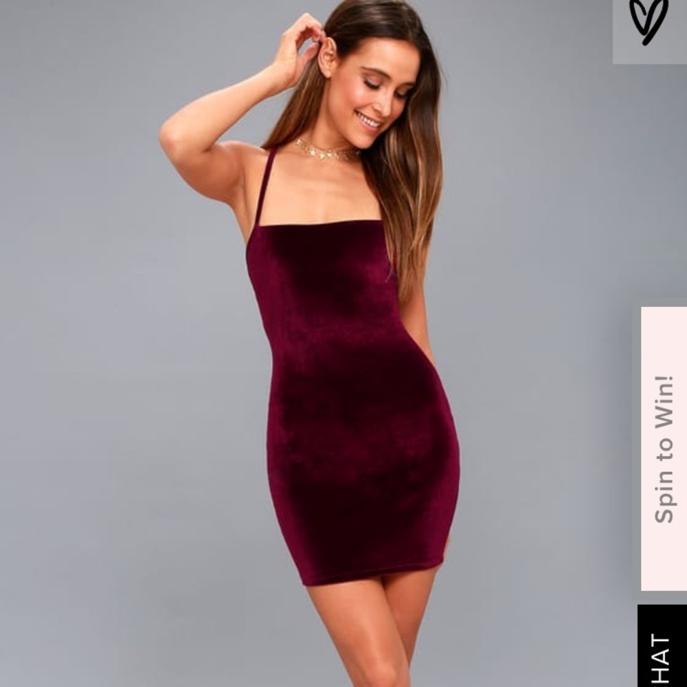 Sexy Burgundy Velvet Dress